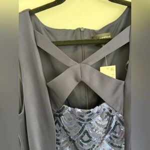 Connected Apparel Navy Blue Sequin Midi Dress brand new with tags